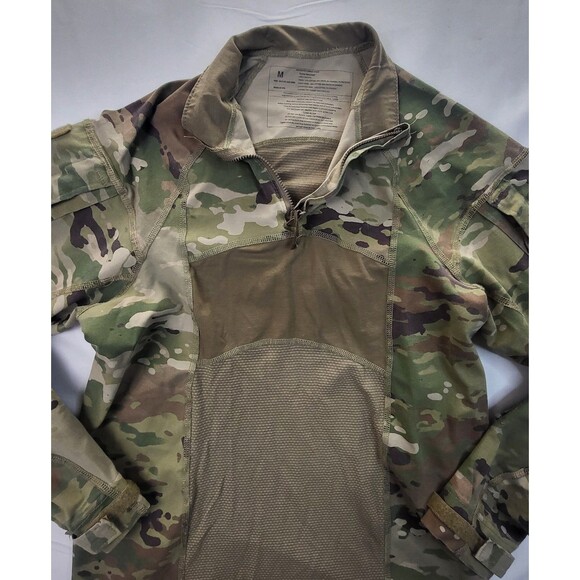Advanced Combat Shirt MEDIUM 1/4 ZIP Long Sleeve Flame Resistant Multicam Camo - Picture 2 of 8